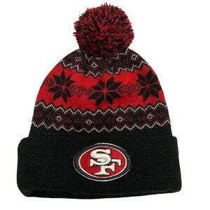 San Francisco 49ers New Era NFL Winter Knit Beanie Pom Hat Stocking Cap Logo